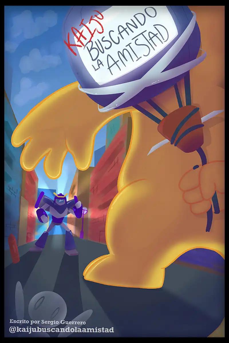 Poster del cortometraje Kaiju buscando la amistad — Cortometraje de Media carrera UAD