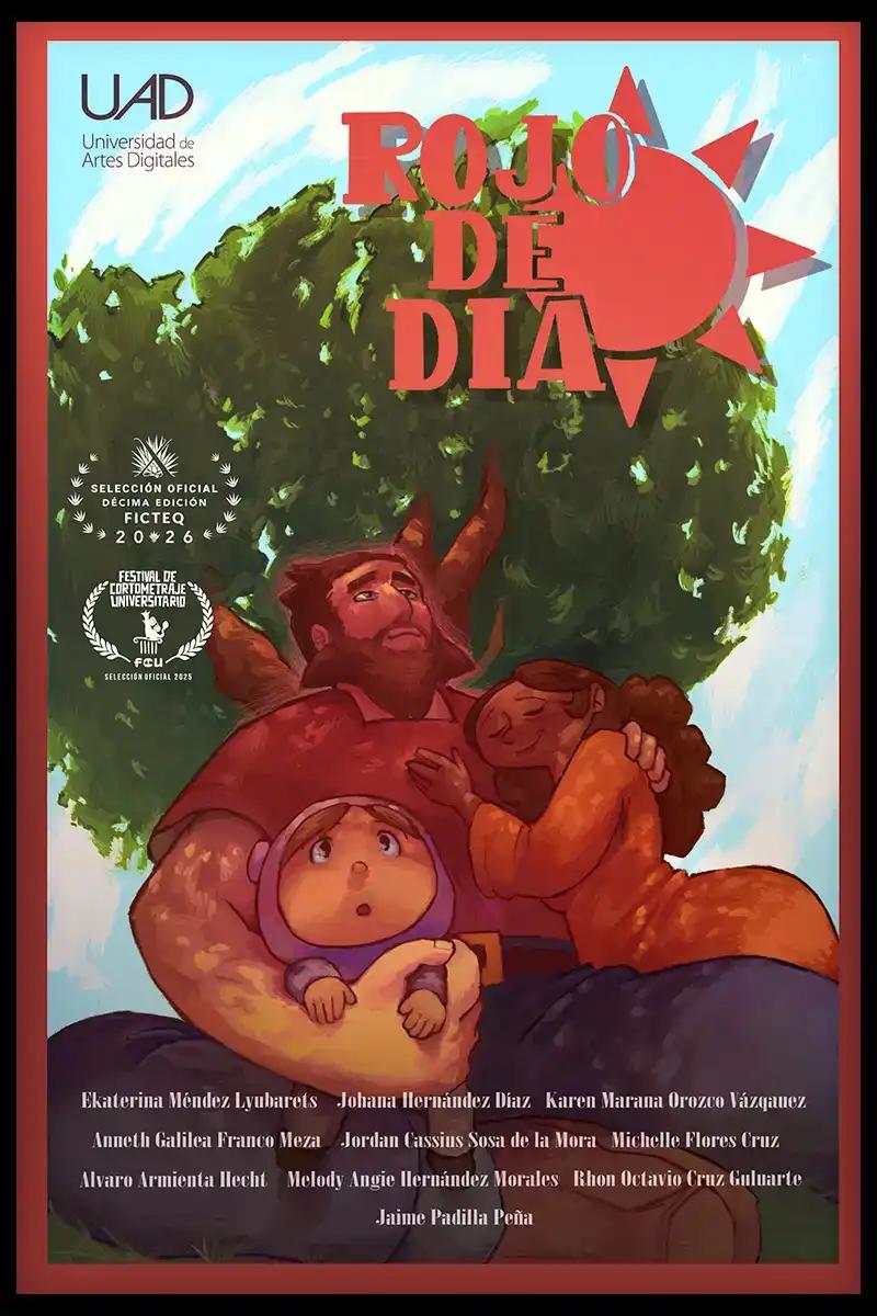 Poster del cortometraje Rojo de Día — Cortometraje de Media carrera UAD